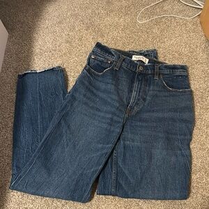 Dark Blue Abercrombie 90’s Straight Ultra High Rise Jeans, Size 6
